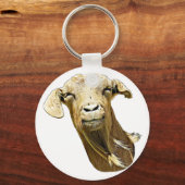 Porte-clés chèvre mignonne Visage ferme animal art (Recto)