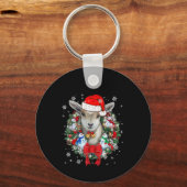 Porte-clés Chèvre Noël Ornament Décoration Cadeau Noël Cadeau (Recto)