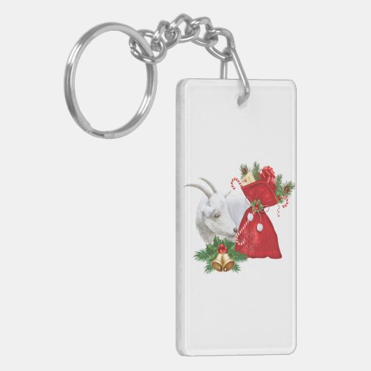 Porte-clés Chèvre Saanen Avec Esprit De Vacances (Devant gauche)