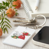 Porte-clés Chèvre Saanen Avec Esprit De Vacances (Devant droit)