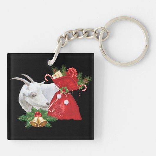 Porte-clés Chèvre Saanen Avec Esprit De Vacances (Dos)