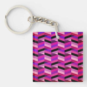 Porte-clés Chevron Abstrait/Herringbone   Purples et violets