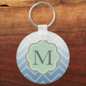 Porte-clés Chevron blanc bleu ciel (Recto)