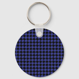 Porte-clés Chevron Check bleu et noir