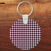 Porte-clés Chevron Checks rose et noir (Recto)