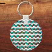 Porte-clés Chevron Dalmatien Brun et Sarcelle (Recto)