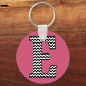 Porte-clés Chevron E Monogram noir et blanc Porte - clé de ba (Recto)