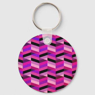 Porte-clés Chevron/Herringbone abstrait Violets et Violet