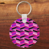 Porte-clés Chevron/Herringbone abstrait | Violets et Violet (Recto)