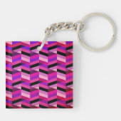 Porte-clés Chevron/Herringbone abstrait | Violets et Violet (Dos)