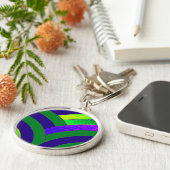 Porte-clés chevron incurvé chic et moderne (Côté)