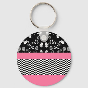 Porte-clés chevron rose