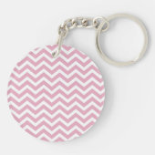 Porte-clés chevron rose et blanc (Dos)
