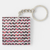 Porte-clés Chevron rose et noir Dalmation (Dos)