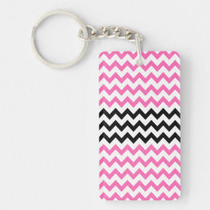 Porte-clés Chevron rose et noir par Shirley Taylor