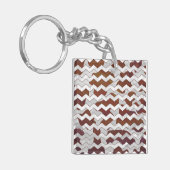 Porte-clés Chevron Vache Brown et blanc (Devant gauche)