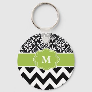 Porte-clés Chevron vert noir personnalisé