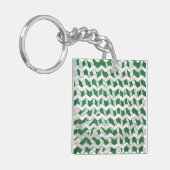 Porte-clés Chevron Zebra Green et White Print (Devant gauche)