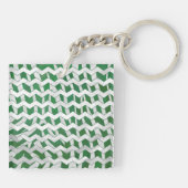 Porte-clés Chevron Zebra Green et White Print (Dos)