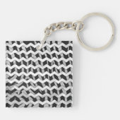 Porte-clés Chevron Zebra noir et gris (Dos)