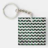 Porte-clés Chevron Zebra noir et vert (Devant)