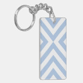 Porte-clés Chevrons bleu clair et blanc (Devant gauche)