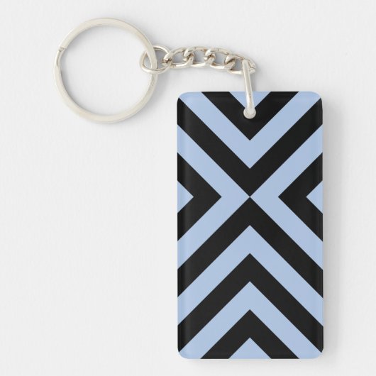 Porte-clés Chevrons bleu clair et noir (Devant)