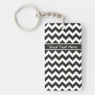 Porte-clés Chevrons personnalisés Porte - clé, noir et blanc