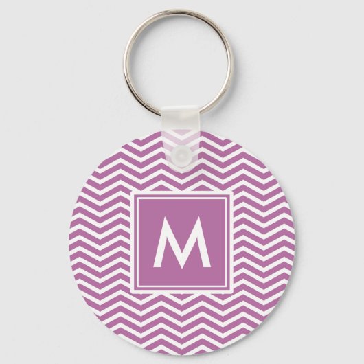 Porte-clés Chevrons Purple Bodaciens Modernes Avec Monogramme (Recto)