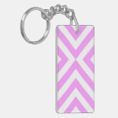 Porte-clés Chevrons roses et blancs (Devant gauche)