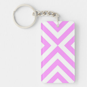 Porte-clés Chevrons roses et blancs