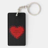 Porte-clés Chez moi, mon coeur est, Amour Rouge Noir (Dos)