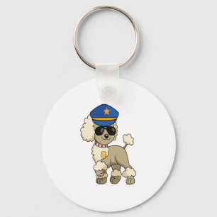 Porte-clés Chibi Anime Police Poodle Chien