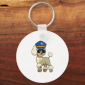 Porte-clés Chibi Anime Police Poodle Chien (Recto)