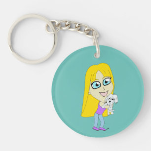 Porte-clés Chibi avec un chiot