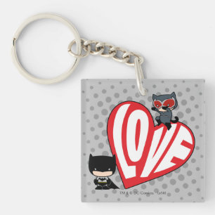 Porte-clés Chibi Catwoman bondit sur Batman