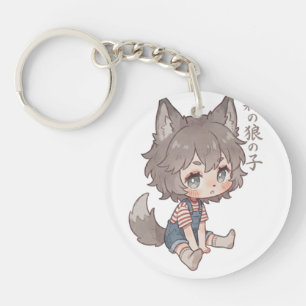 Porte-clés Chibi Enfant Loup de la Forêt