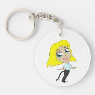Porte-clés chibi fille avec une queue