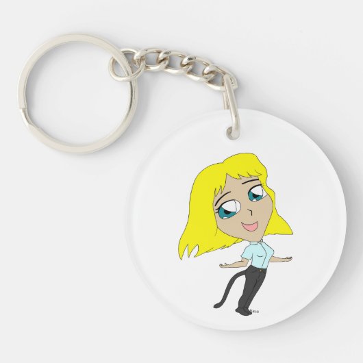 Porte-clés chibi fille avec une queue (Devant)