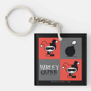 Porte-clés Chibi Harley Quinn Checker Motif