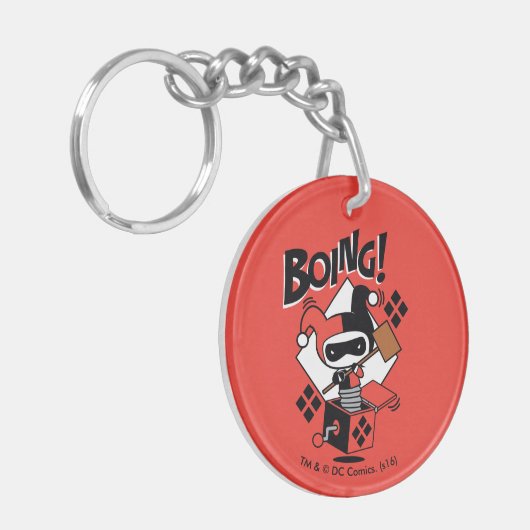 Porte-clés Chibi Harley-Quinn-In-A-Box Avec Marteau (Devant gauche)