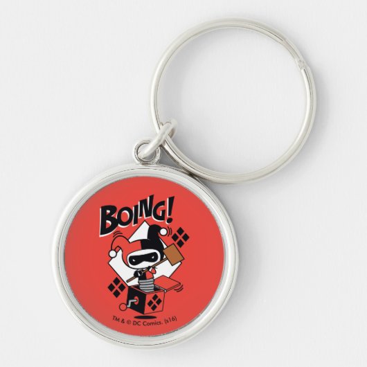 Porte-clés Chibi Harley-Quinn-In-A-Box Avec Marteau (Devant)