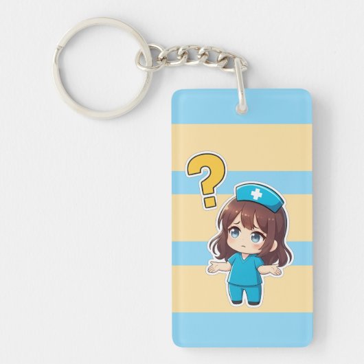 Porte-clés Chibi Original Infirmière 3.0 - Quelque chose ne v (Devant)