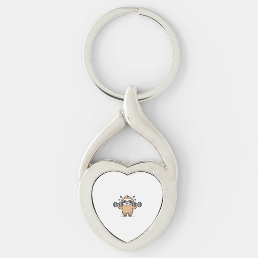 Porte-clés Chibi Sloth Gym Échec - Cute Kawaii Drôle Entraîne (Devant)