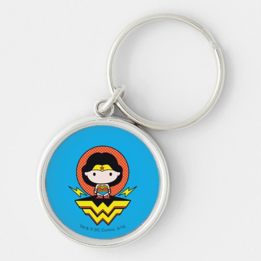 Porte-clés Chibi Wonder Woman avec Pois et logo (Devant)