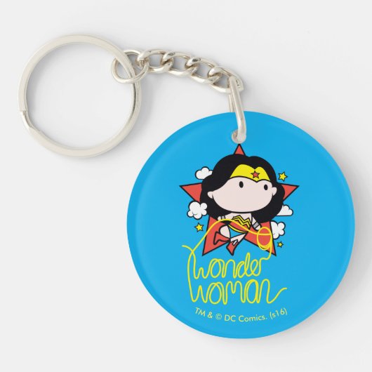 Porte-clés Chibi Wonder Woman Voler Avec Lasso (Devant)