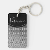 Porte-clés Chic Argent Arlequin Personnalisé (Dos)
