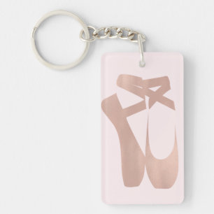 Porte-clés Chic Ballerines Roses Dorées Élégantes