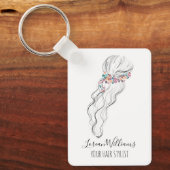 Porte-clés Chic boho wildflower Wedding Hair Stylist QR (Recto)