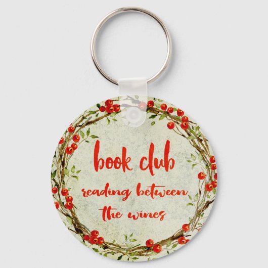 Porte-clés Chic Book Club Watercolor Lecture WIne (Recto)